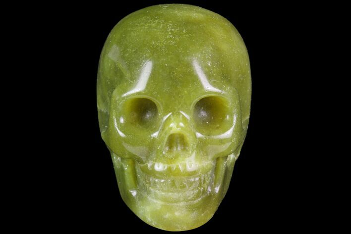 Realistic, Polished Jade (Nephrite) Skull #116435